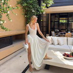 Alessandra | Geplooide Rugloze Slim Maxi Jurk