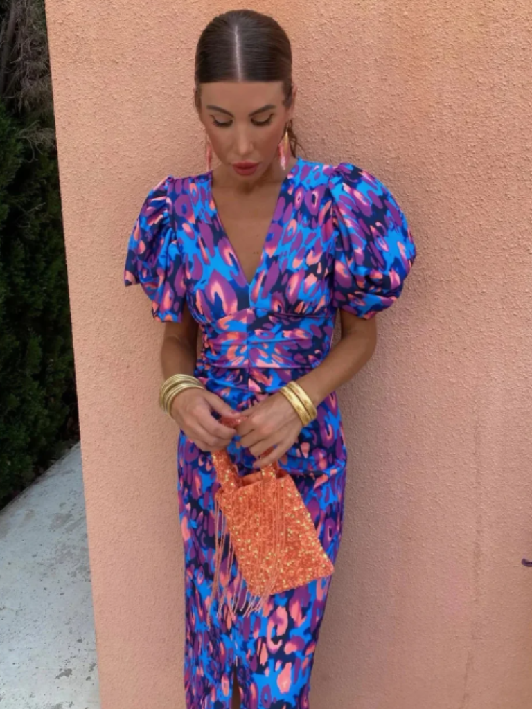 Ursula | Livfull rynkad midiklänning