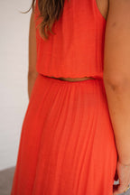 Norelia® | De zomerjurk in een krachtige oranje kleur